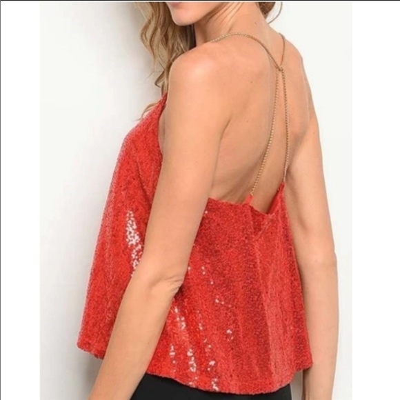 Red sequin top - Picture 6 of 6